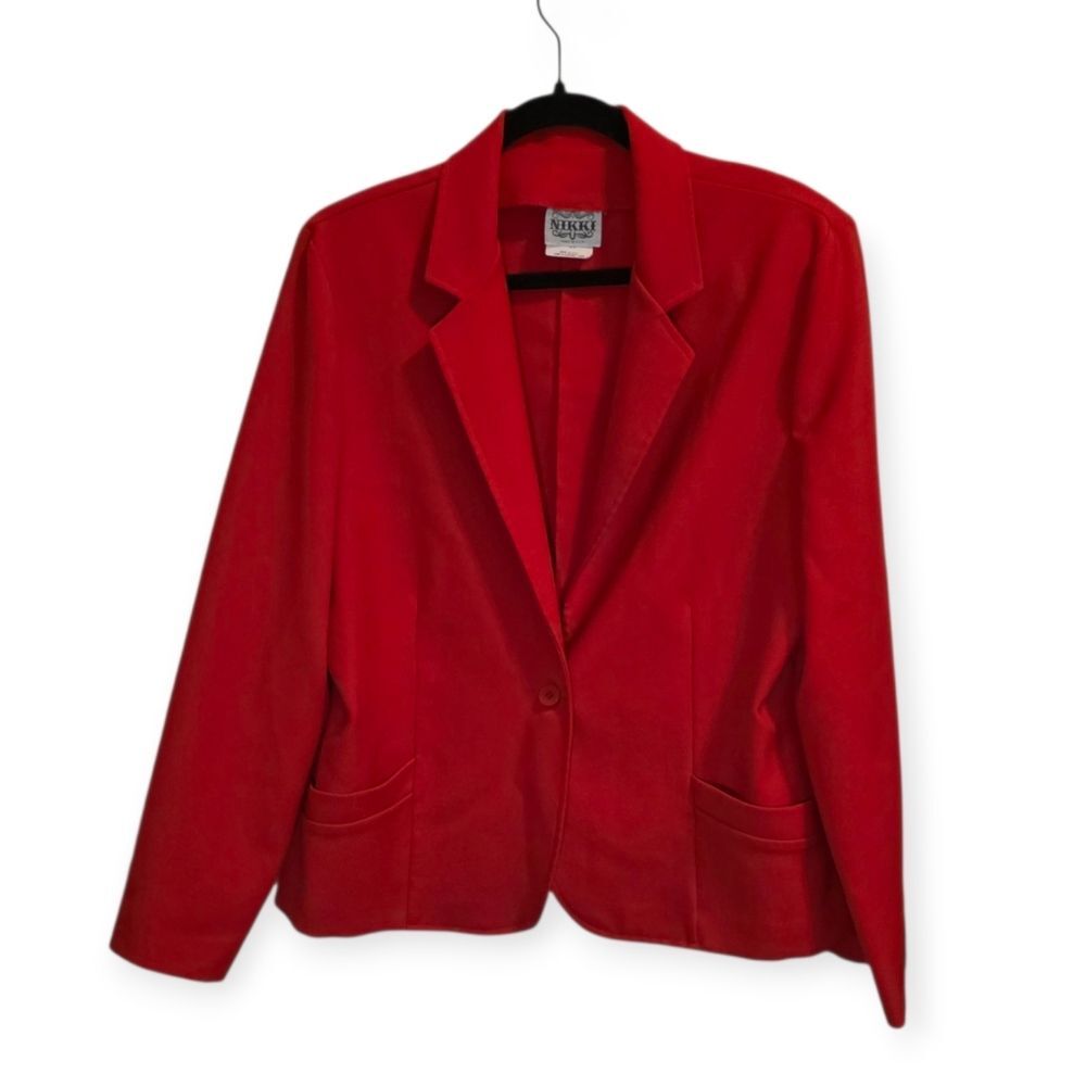 Nikki Red Blazer Size 18 One Button Jacket